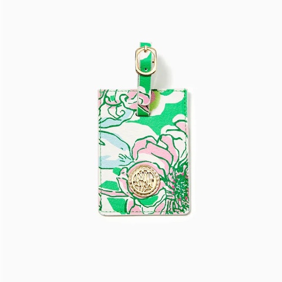 NEW Lilly Pulitzer Luggage Tag in Spearmint Blossom Views Print - Picture 1 of 2